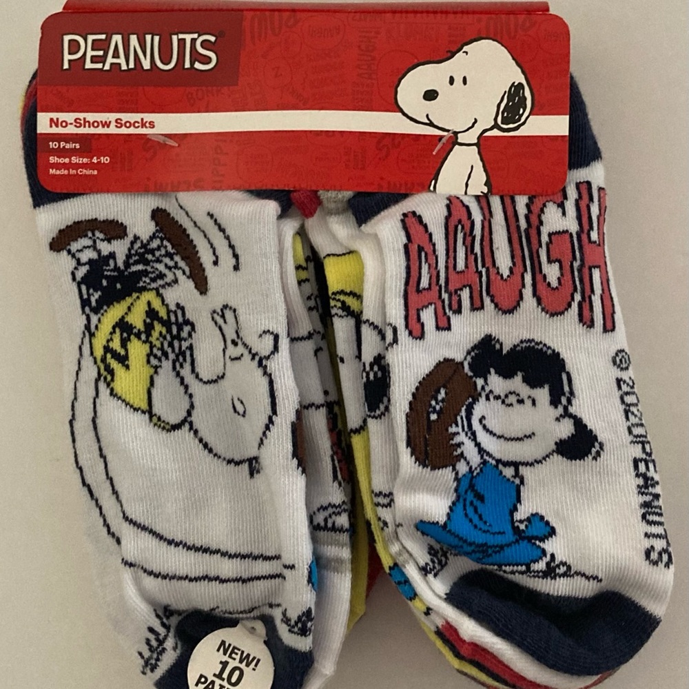 Peanuts/Snoopy No show socks, 10 pairs, New!